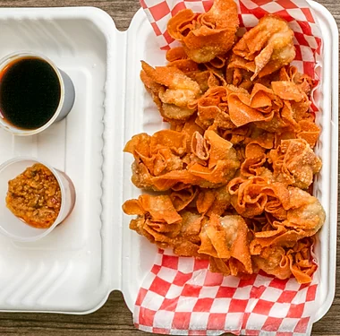 Fried pork siomai with chili garlic and soylime